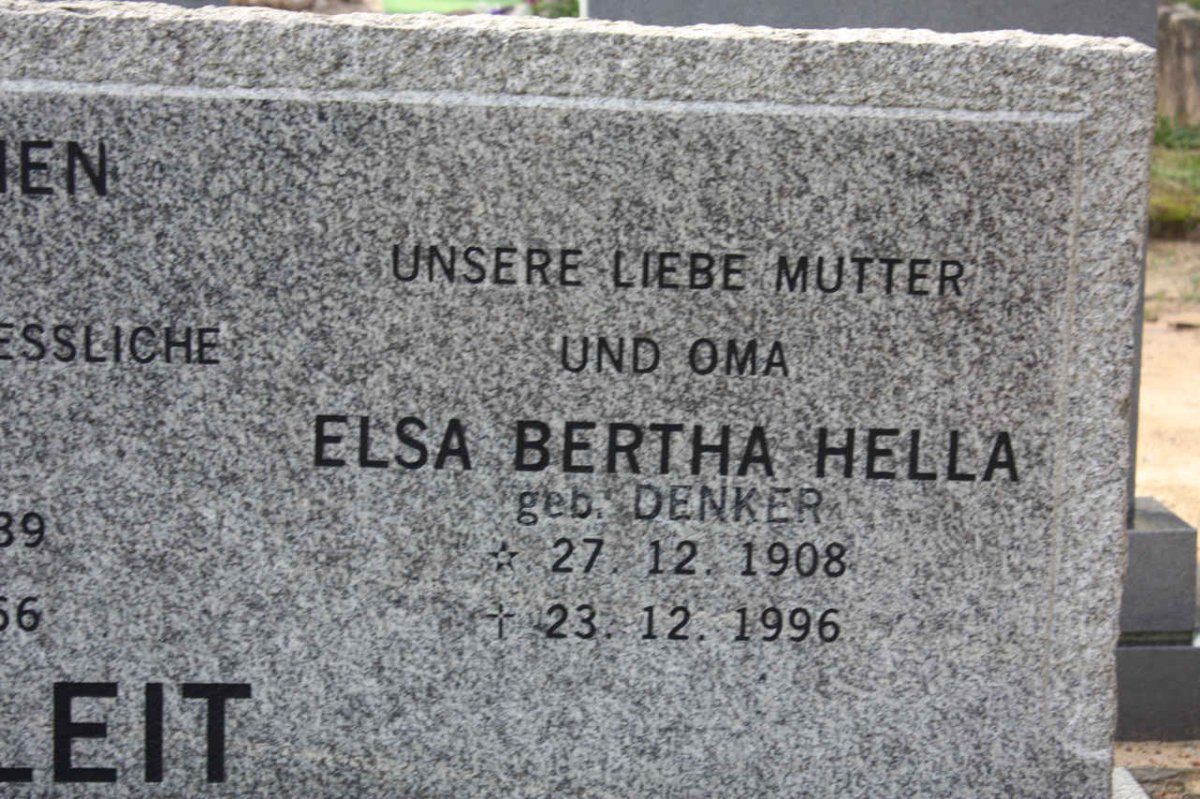 MICKELEIT Elsa Bertha Hella nee DENKER 1905-1996 