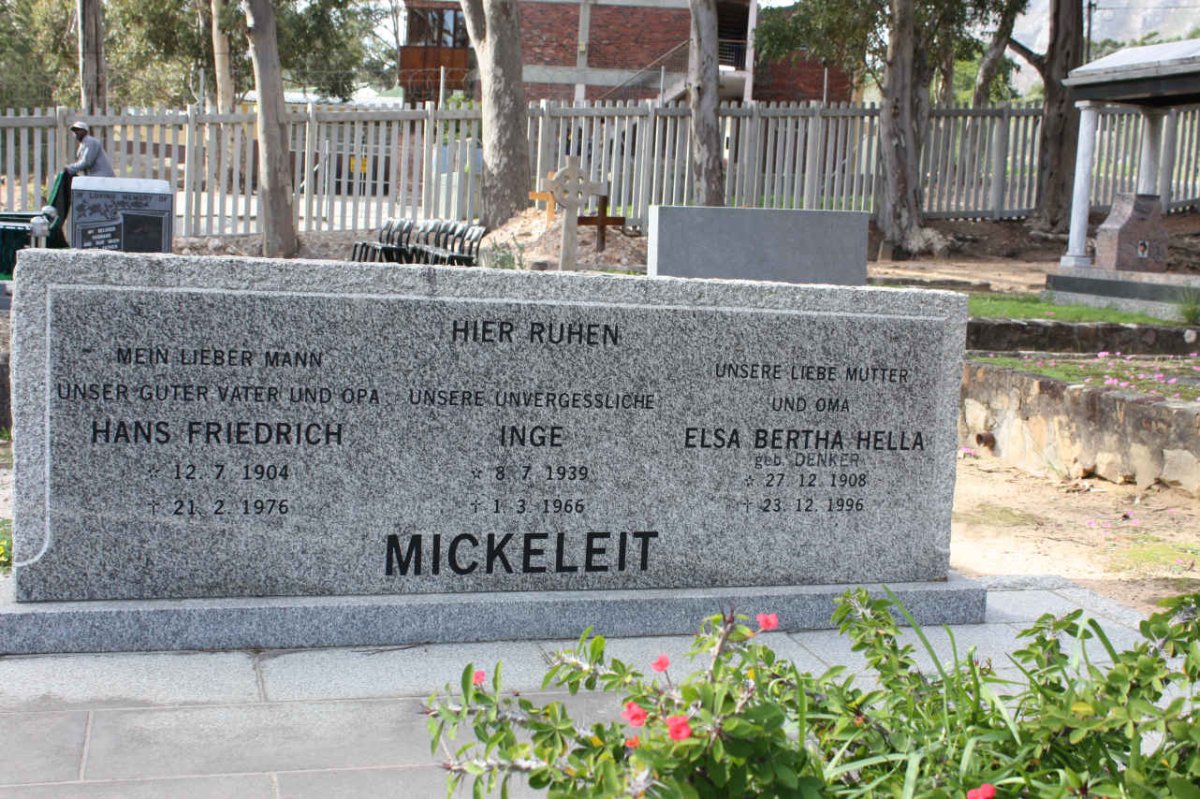 MICKELEIT Hans Friedrich 1904-1976 &amp; Elsa Bertha Hella DENKER 1905-1996 :: MICKELEIT Inge 1939-1966