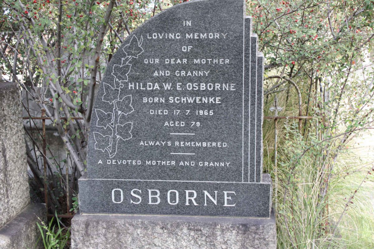 OSBORNE Hilda W.E. nee SCHWENKE  -1965