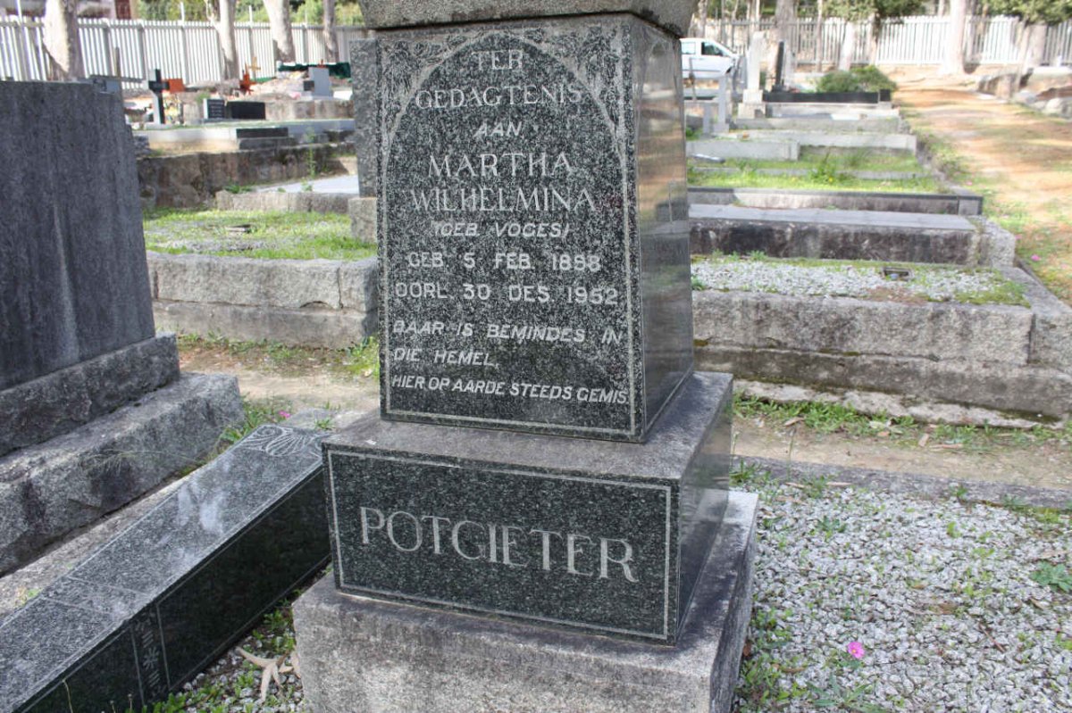 POTGIETER Martha Wilhelmina nee VOGES 1898-1952