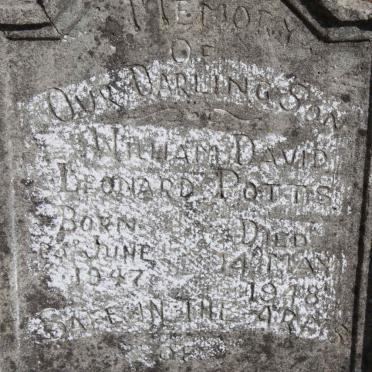 POTTS William David Leonard 1947-1978