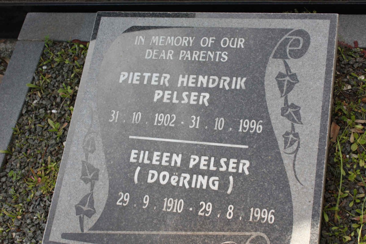 PELSER Pieter Hendrik 1902-1996 &amp; Eileen DOERING 1910-1996