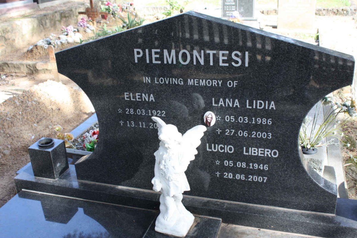 PIEMONTESI Elena 1922 2001:: PIEMONTESI Lana Lidia 1986-2003 :: PIEMONTESI Lucio Libero 1946-2007