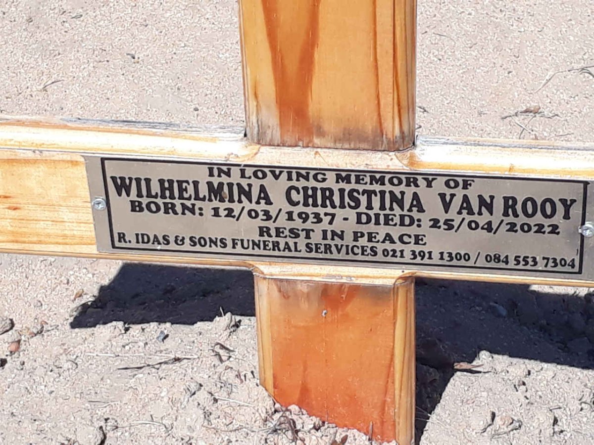 ROOY Wilhelmina Christina, van 1937-2022