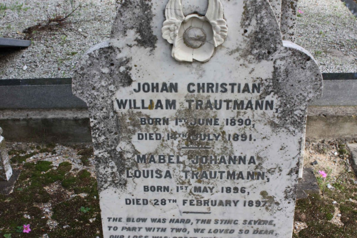 TRAUTMANN Johan Christian William 1890-1891:: TRAUTMAN Mabel Johanna Louisa 1896-1897