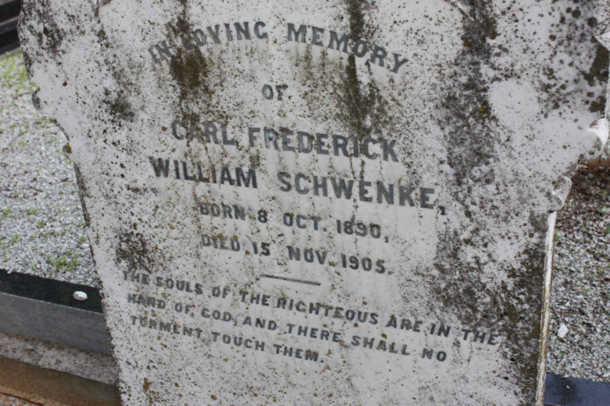 SCHWENKE Carl Frederick William 1890-1905