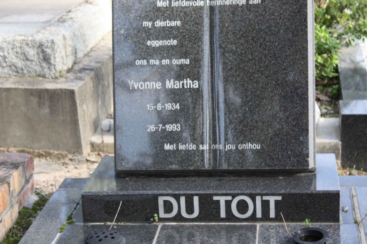 TOIT Yvonne Martha, du 1934-1993
