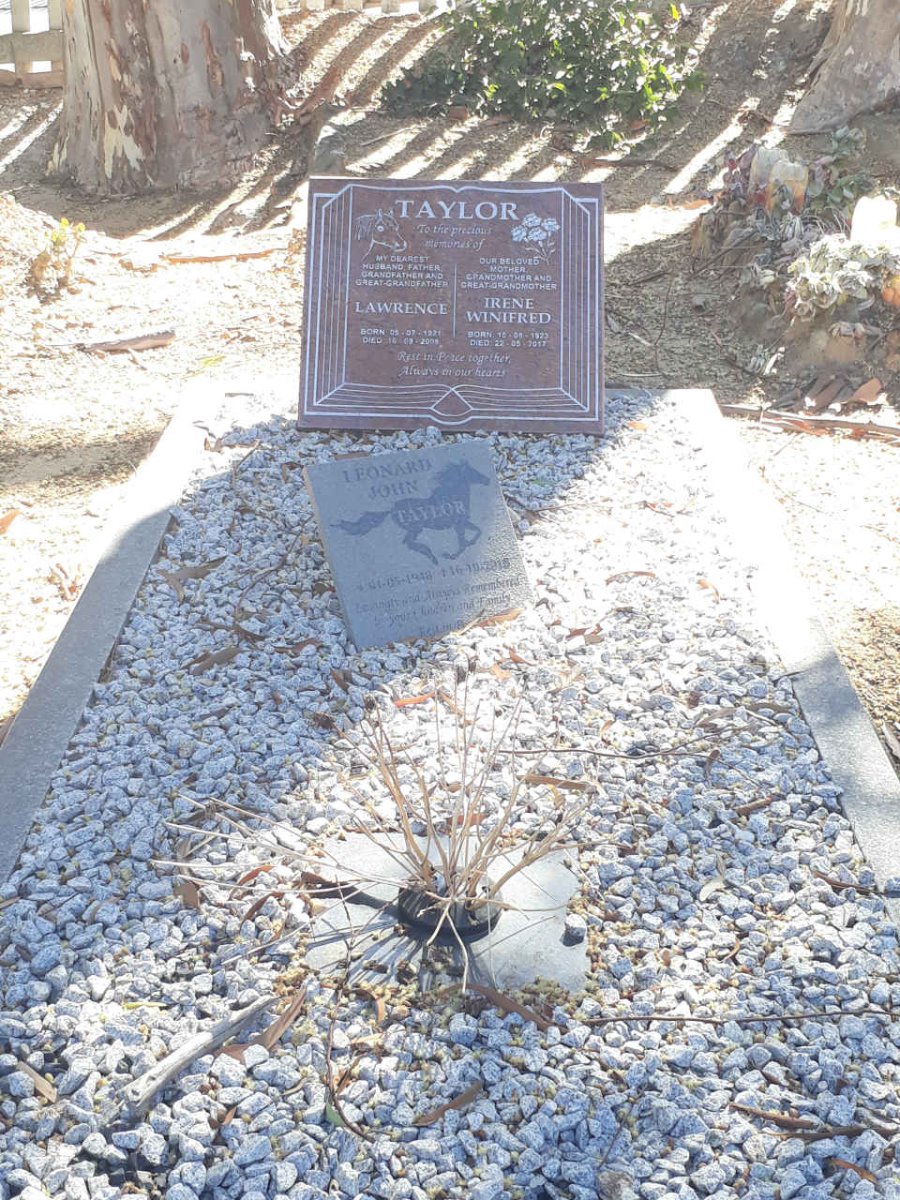 TAYLOR Lawrence 1921-2008 &amp; Irene Winifred 1923-2017 :: TAYLOR Leonard John 1948-2018