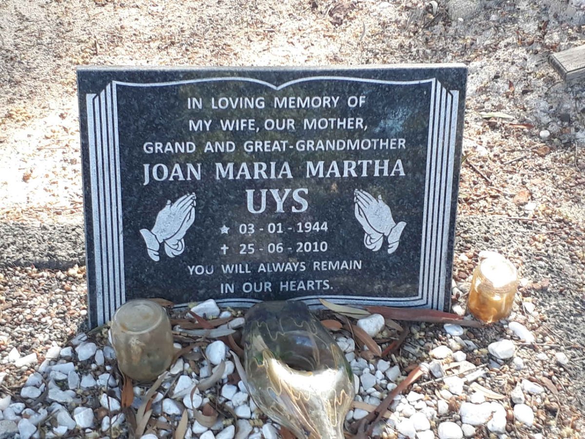 UYS Joan Maria Martha 1944-2010