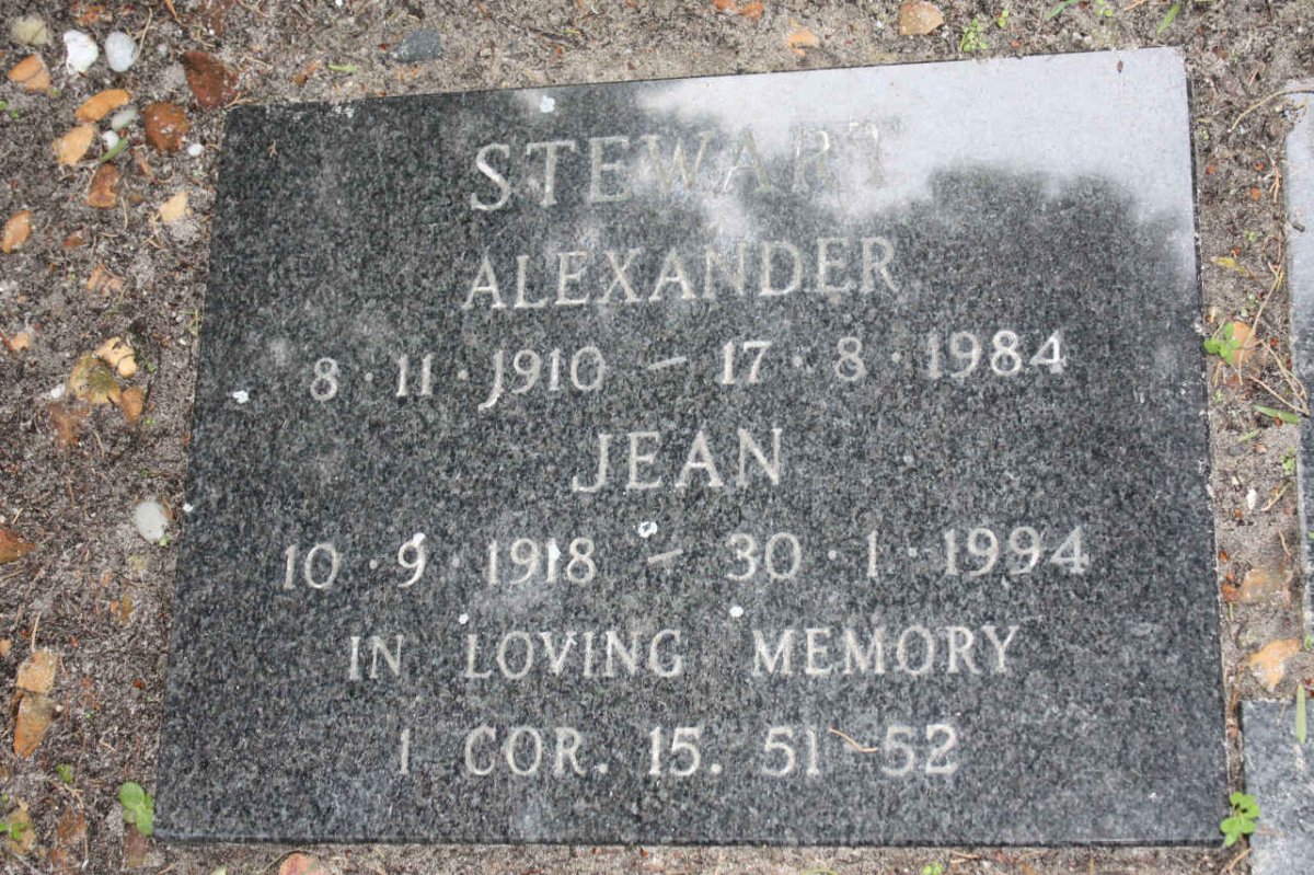 STEWART Alexander 1910-1984 &amp; Jean 1918-1994
