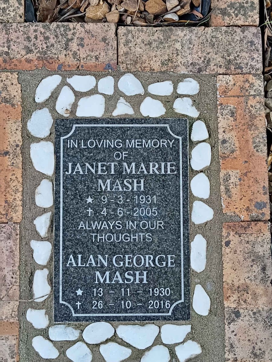 MASH Alan George 1930-2016 &amp; Janet Marie 1931-2005