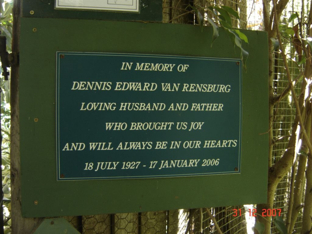 RENSBURG Dennis Edward, van 1927-2006