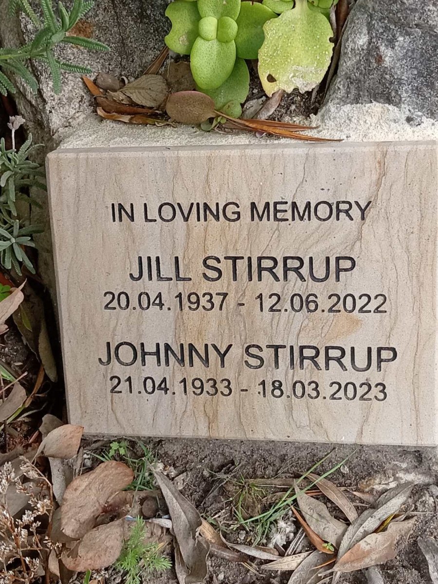 STIRRUP Johnny 1933-2023 &amp; Jill 1937-2022