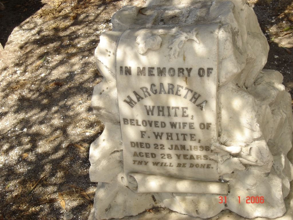 WHITE Margaretha  -1898