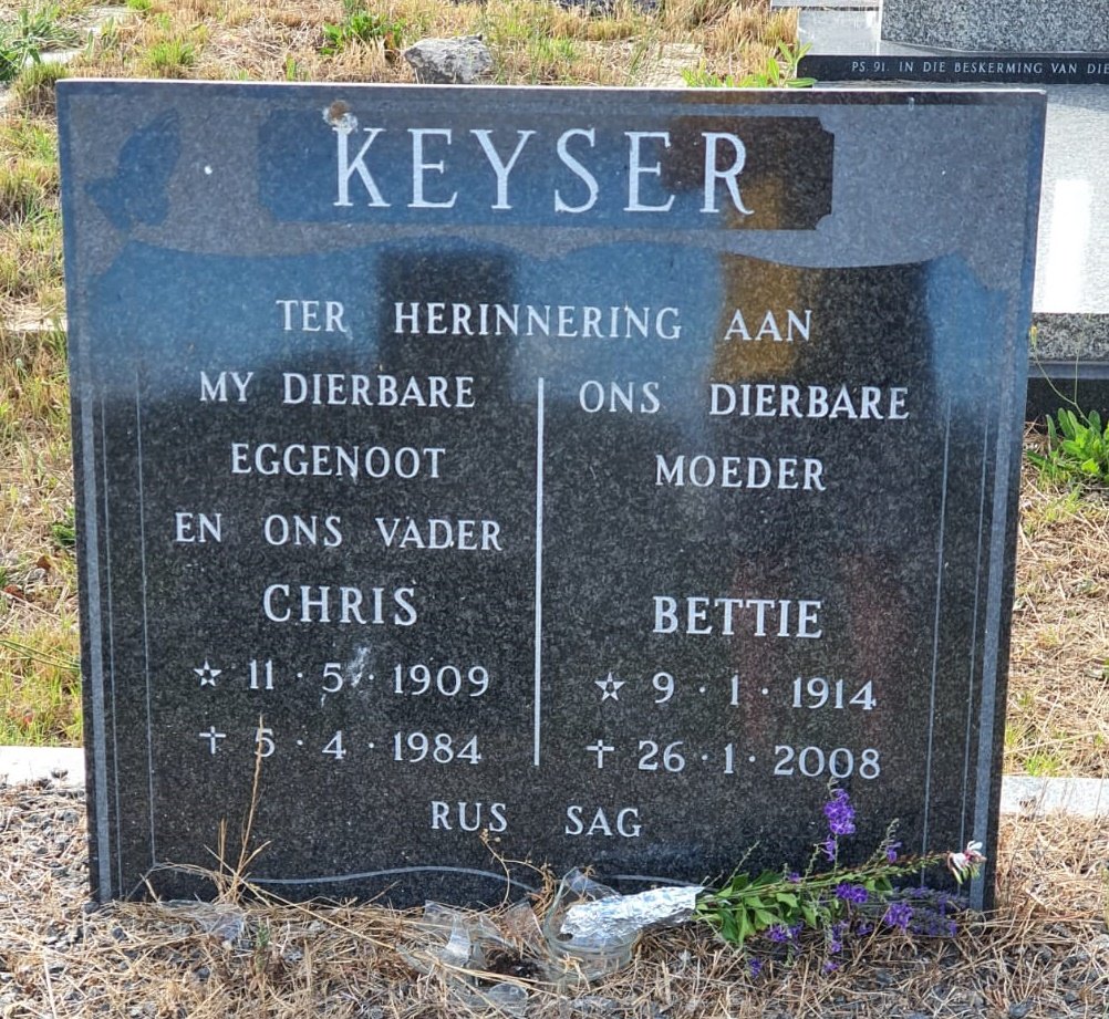 KEYSER Chris 1909-1984 &amp; Bettie 1914-2008
