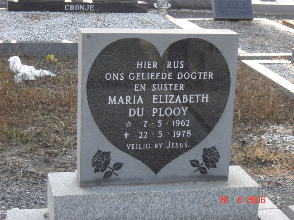 PLOOY Maria Elizabeth, du 1962-1978