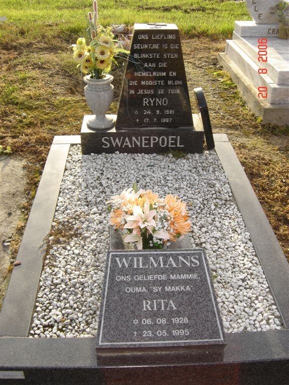 SWANEPOEL Ryno 1921-1987 :: SWANEPOEL Rita nee WILMANS 1928-1995