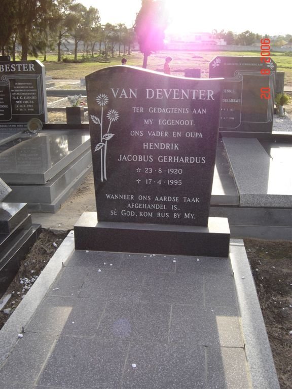 DEVENTER Hendrik Jacobus Gerhardus, van 1920-1995