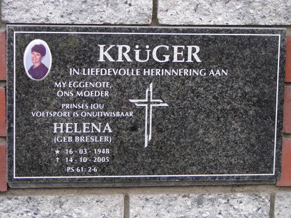 KRÜGER Helena nee BRESLER 1948-2005