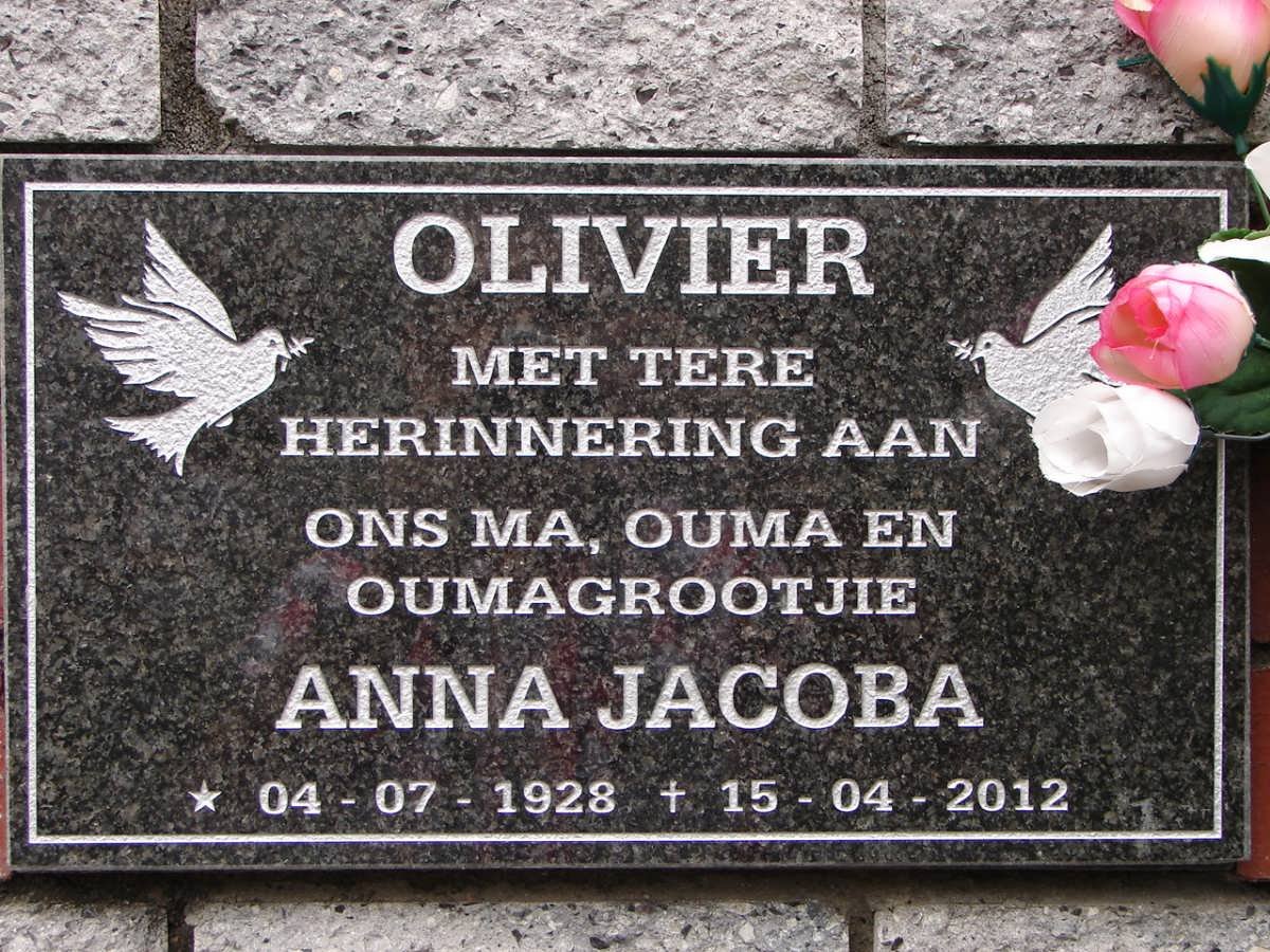 OLIVIER Anna Jacoba 1928-2012