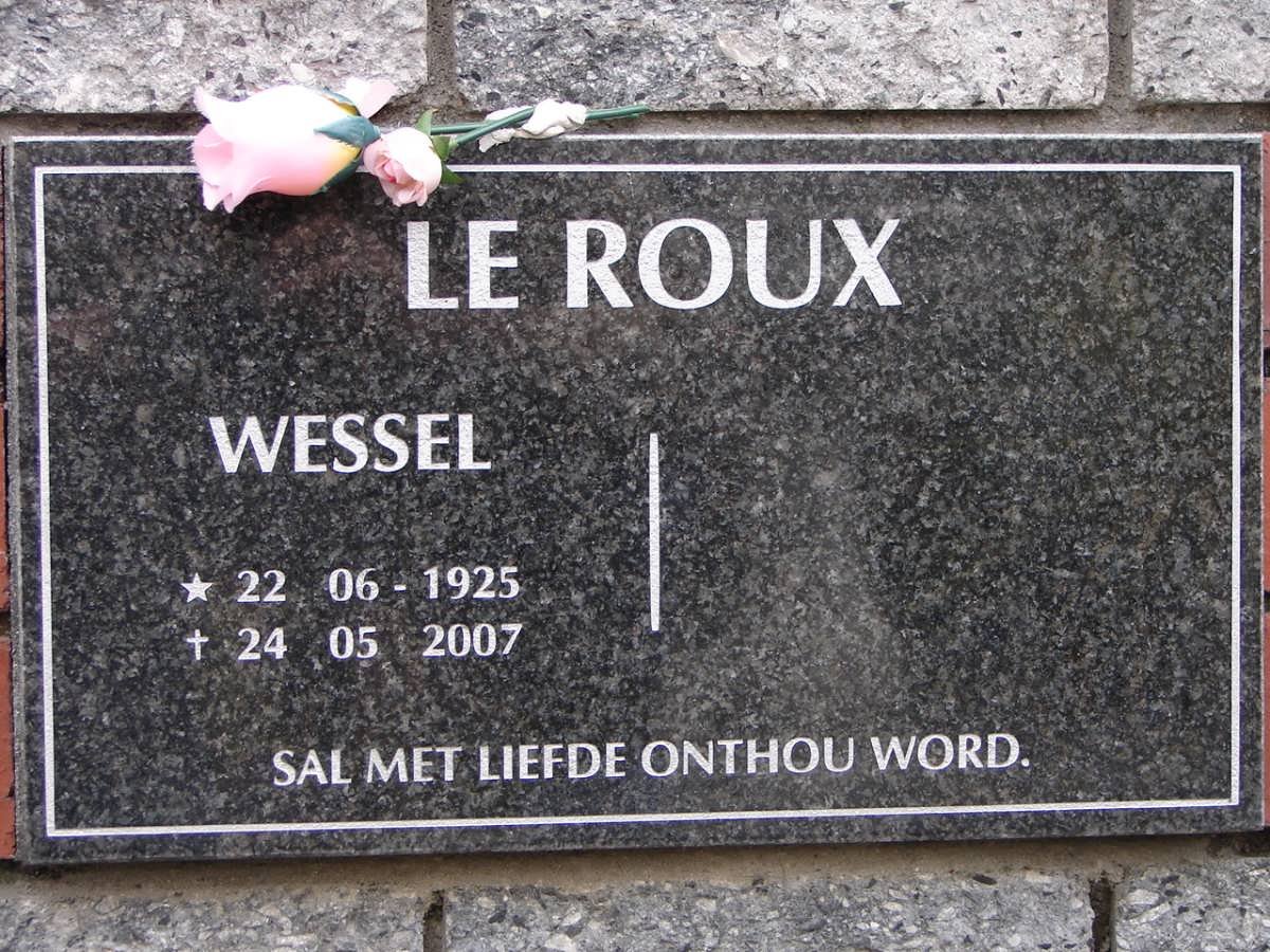 ROUX Wessel, le 1925-2007