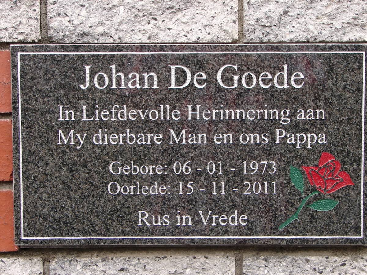 GOEDE Johan, de 1973-2011