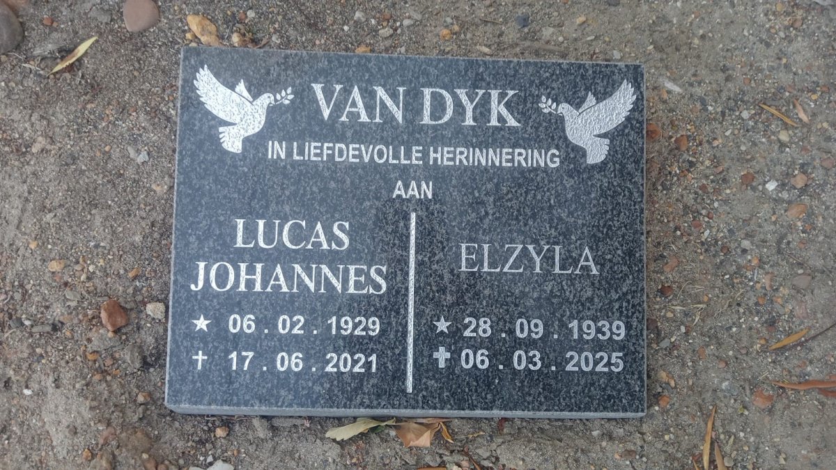DYK Lucas Johannes, van 1929-2021 & Elzyla 1939-2025