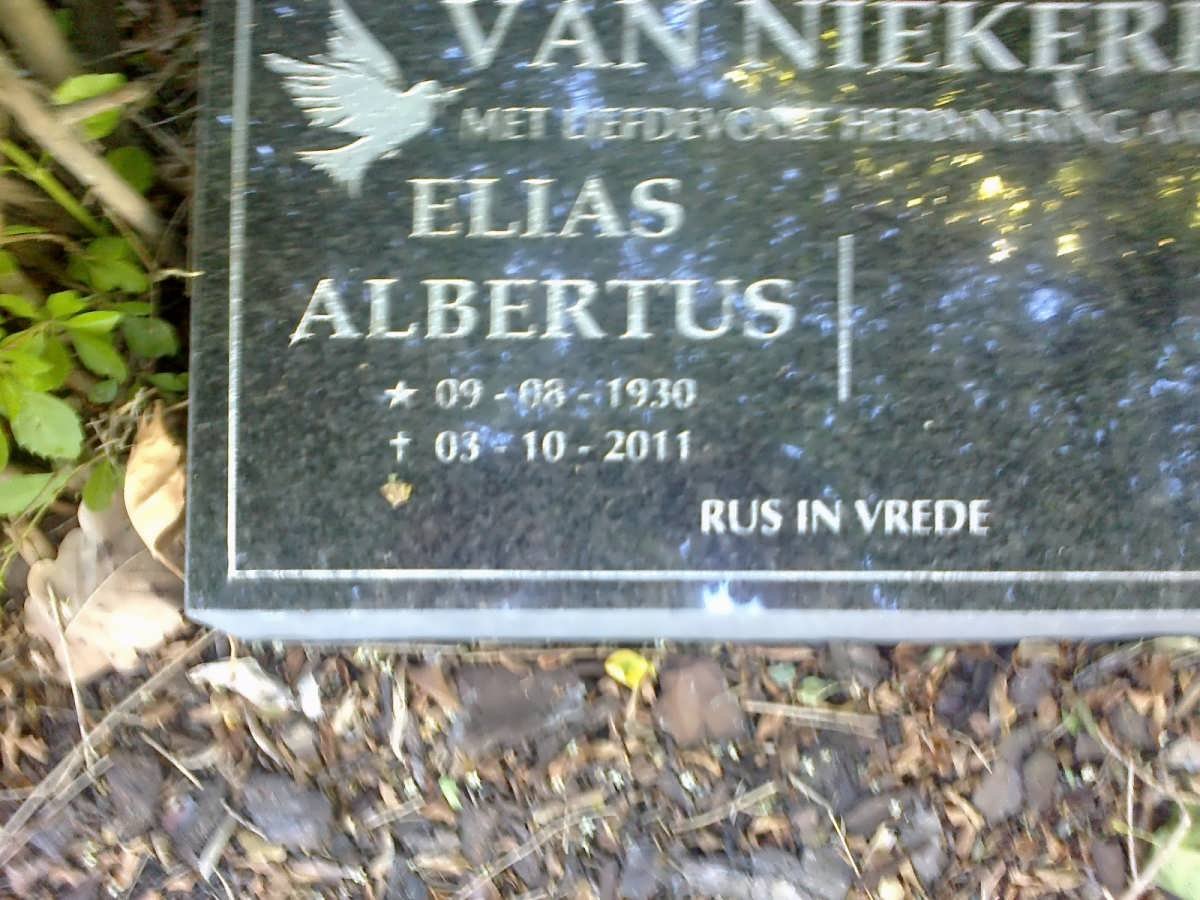 NIEKERK Elias Albertus, van 1930-2011