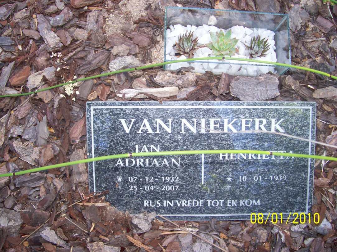 NIEKERK Jan Adriaan, van 1932-2007 &amp; Henrietta 1939-