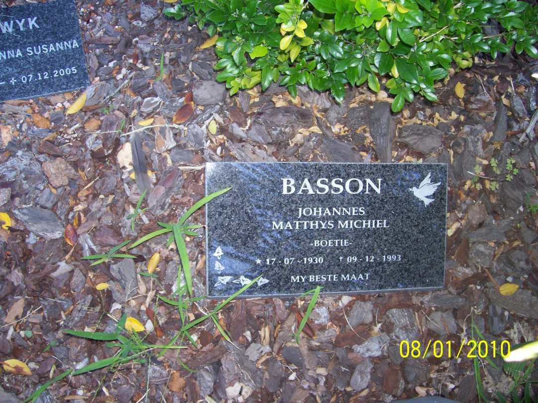 BASSON Johannes Matthys Michiel 1930-1993