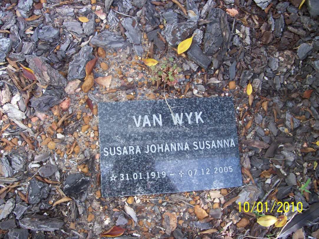 WYK Susara Johanna Susanna, van 1919-2005