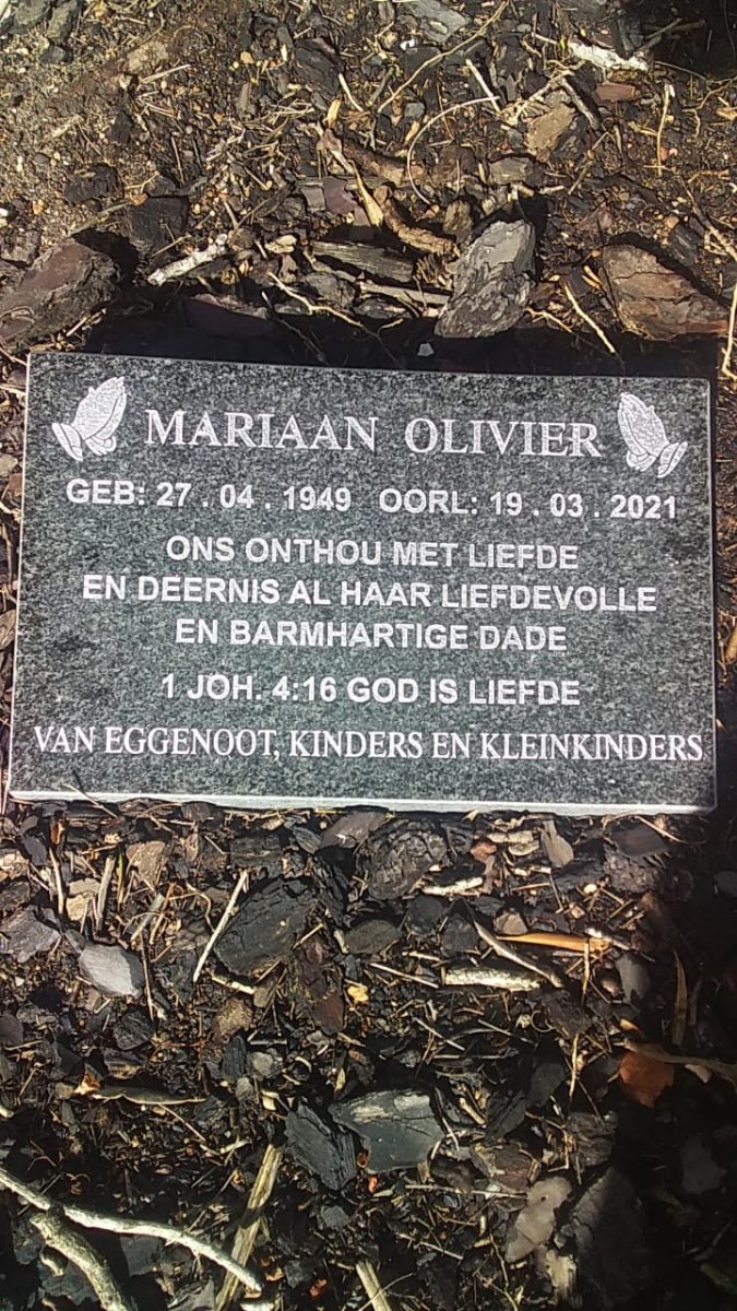 OLIVIER Mariaan 1949-2021