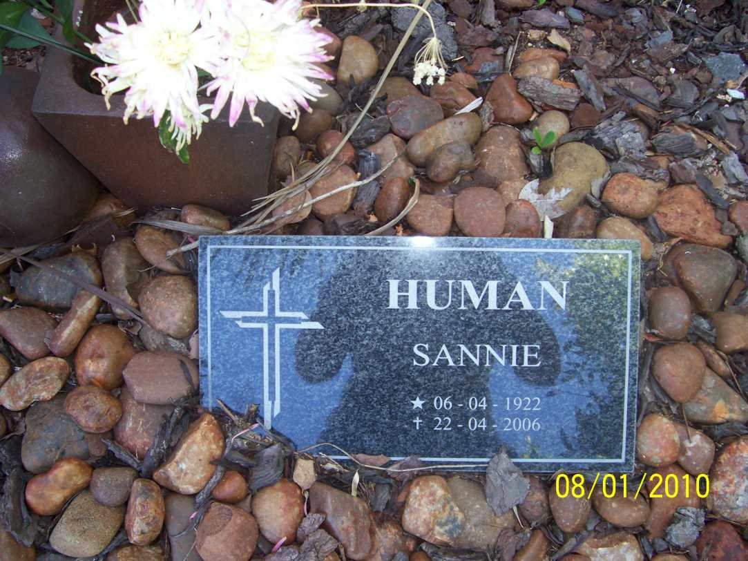 HUMAN Sannie 1922-2006
