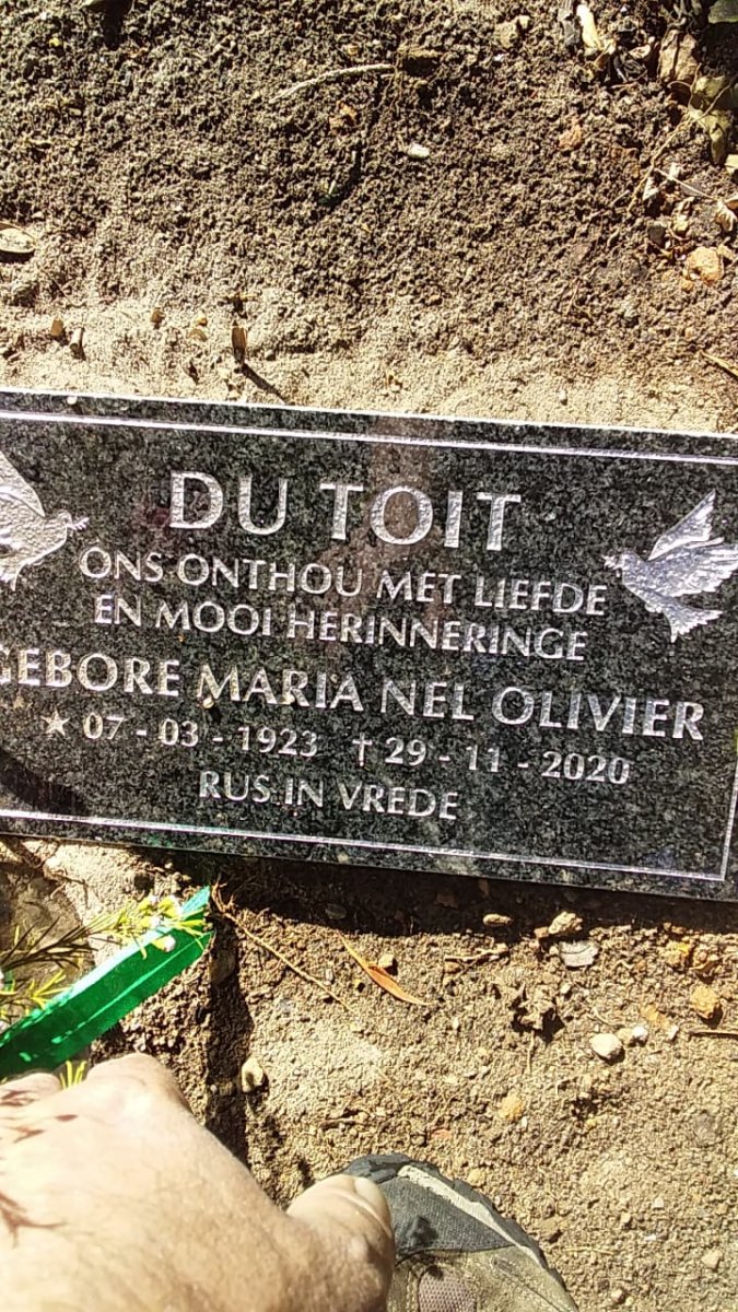 TOIT Maria Nel, du nee OLIVIER 1923-2020