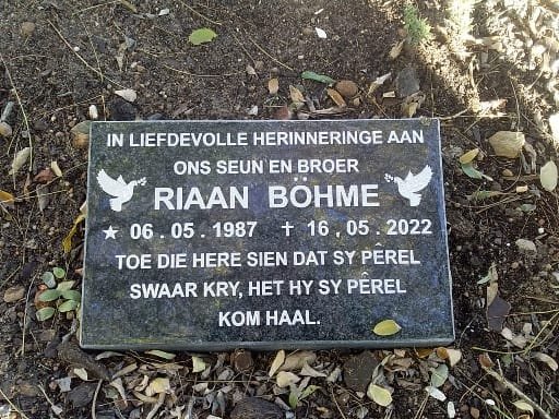 BOHME Riaan 1987-2022