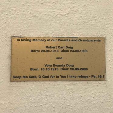 DOIG Robert Carl 1913-1996 & Vera Evanda 1913-2008