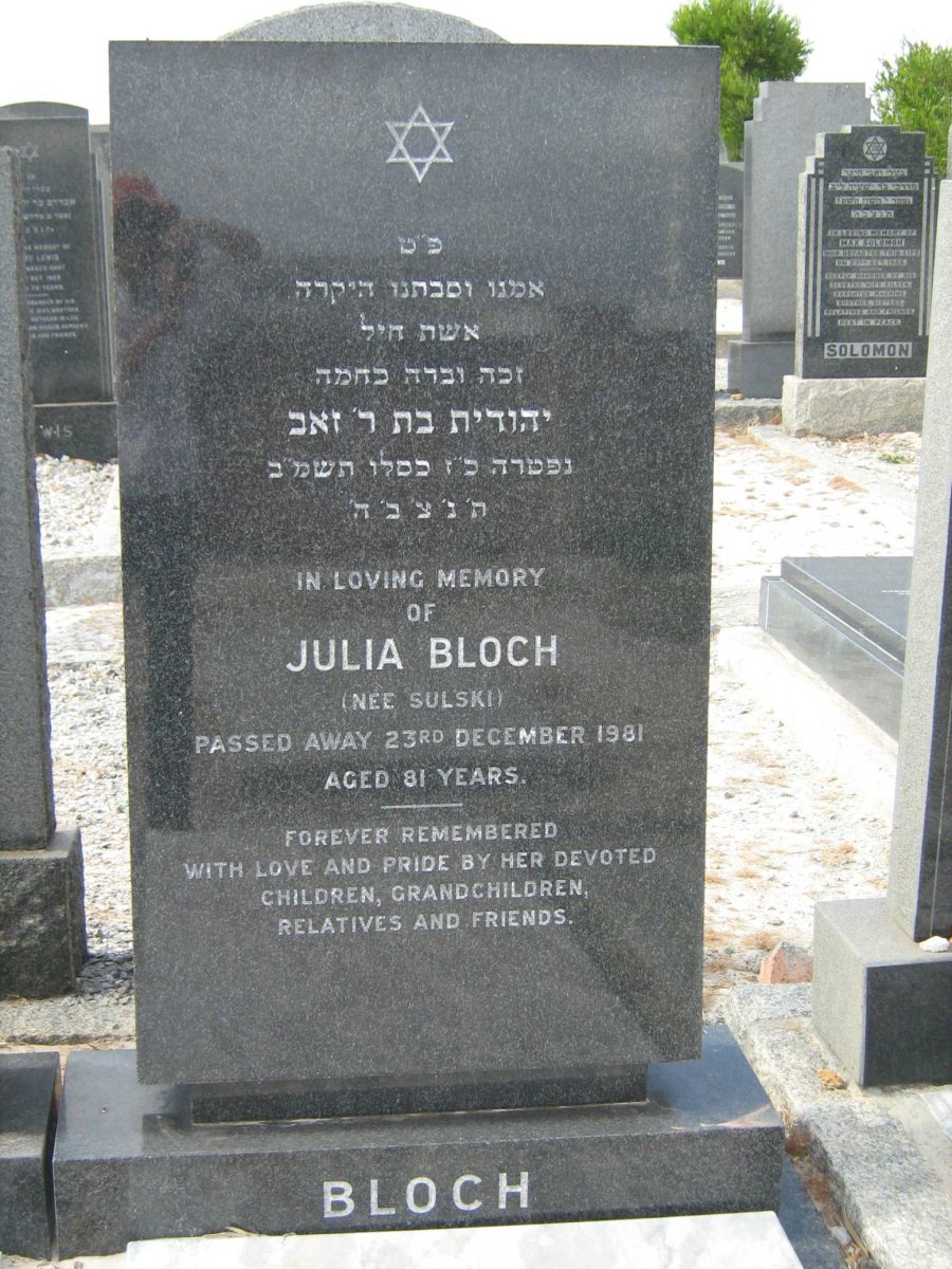 BLOCH Julia nee SULSKI -1981