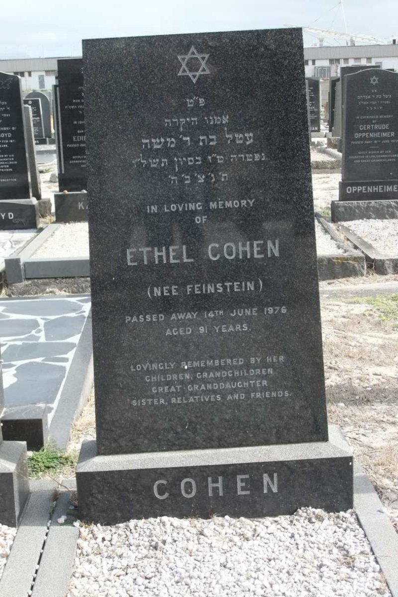 COHEN Ethel nee FEINSTEIN -1976
