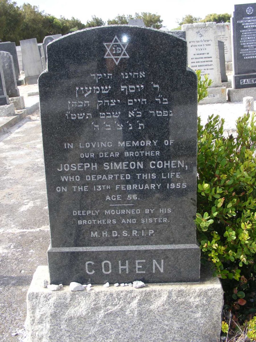 COHEN Joseph Simeon -1955