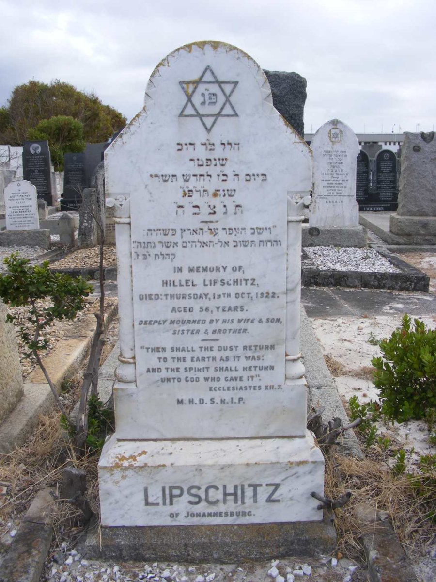 LIPSCHITZ Hillel -1922