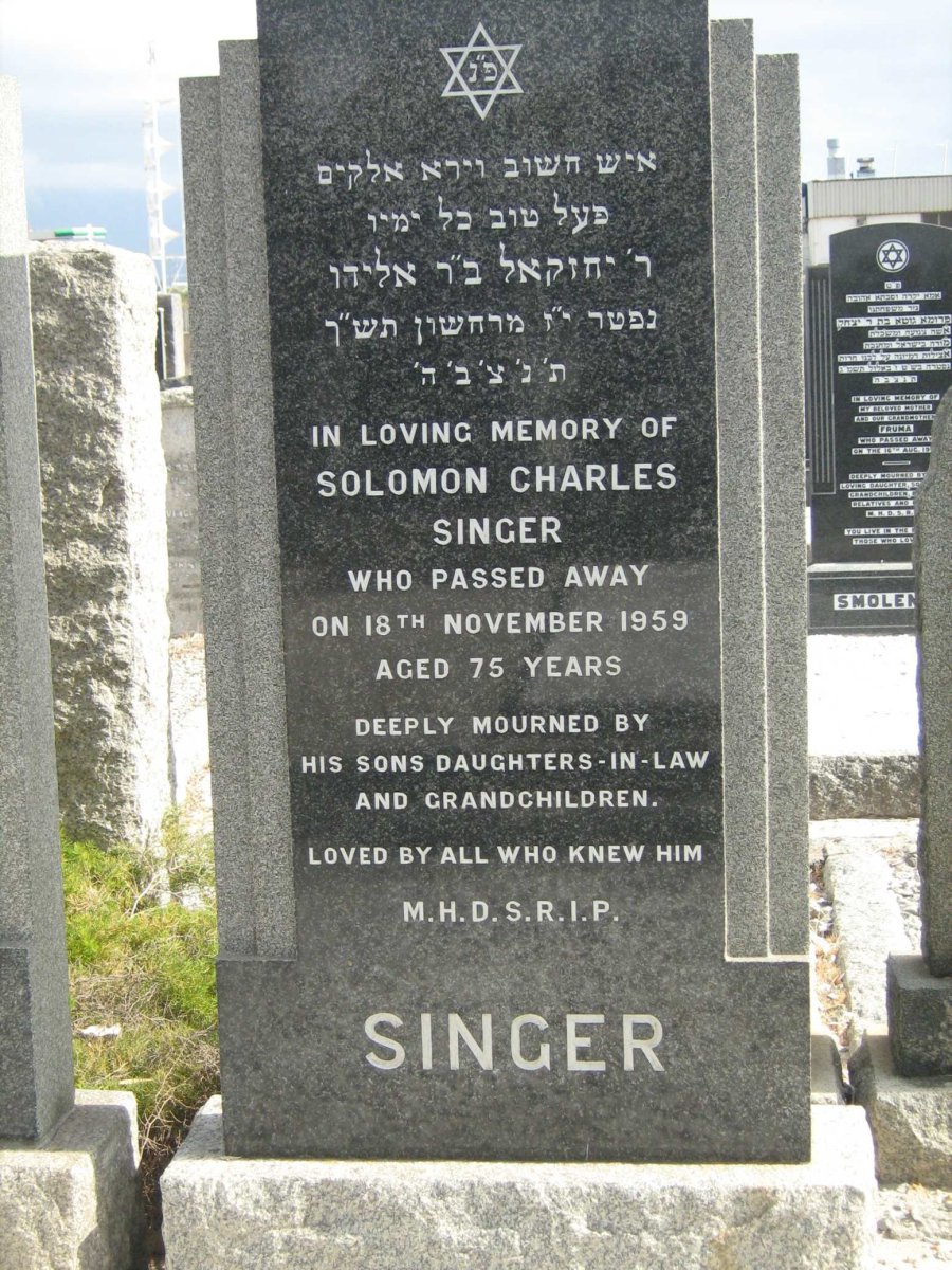SINGER Solomon Charles -1959