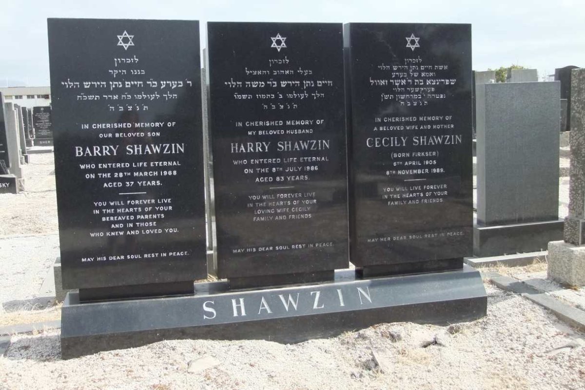 SHAWZIN Harry -1986 &amp; Cecily FIRKSER 1905-1989 :: SHAWZIN Barry -1968
