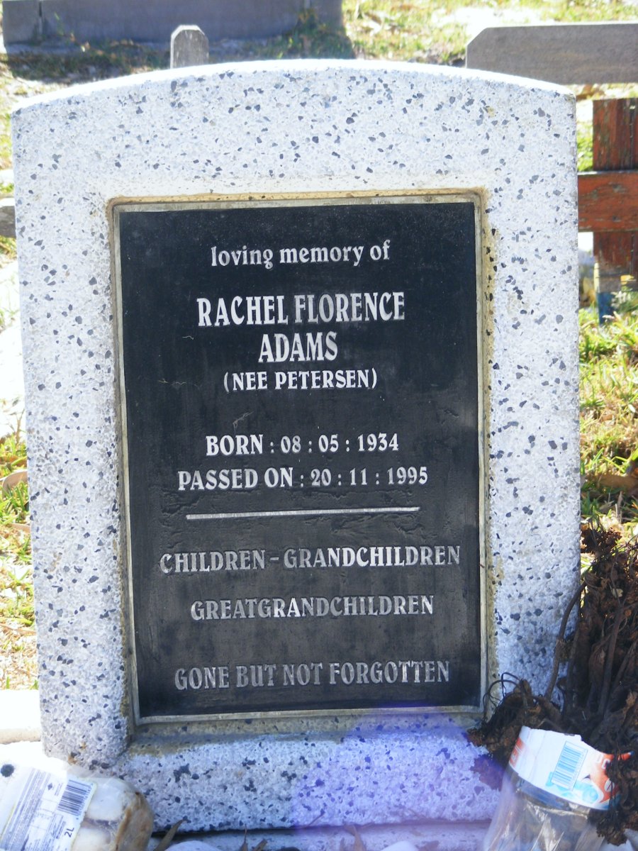 ADAMS Rachel Florence nee PETERSEN 1934-1995