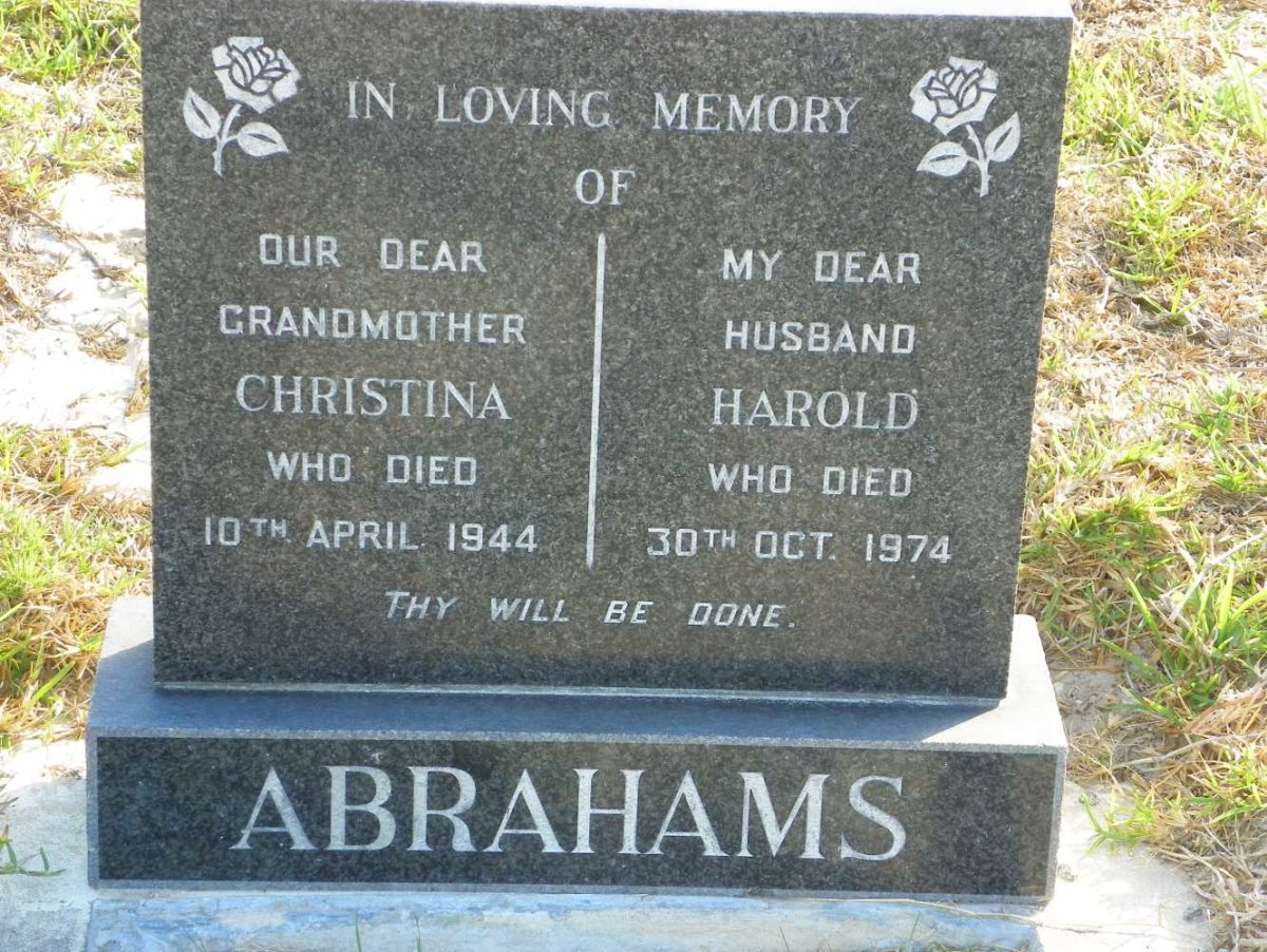 ABRAHAMS Harold -1974 :: ABRAHAMS Christina -1944