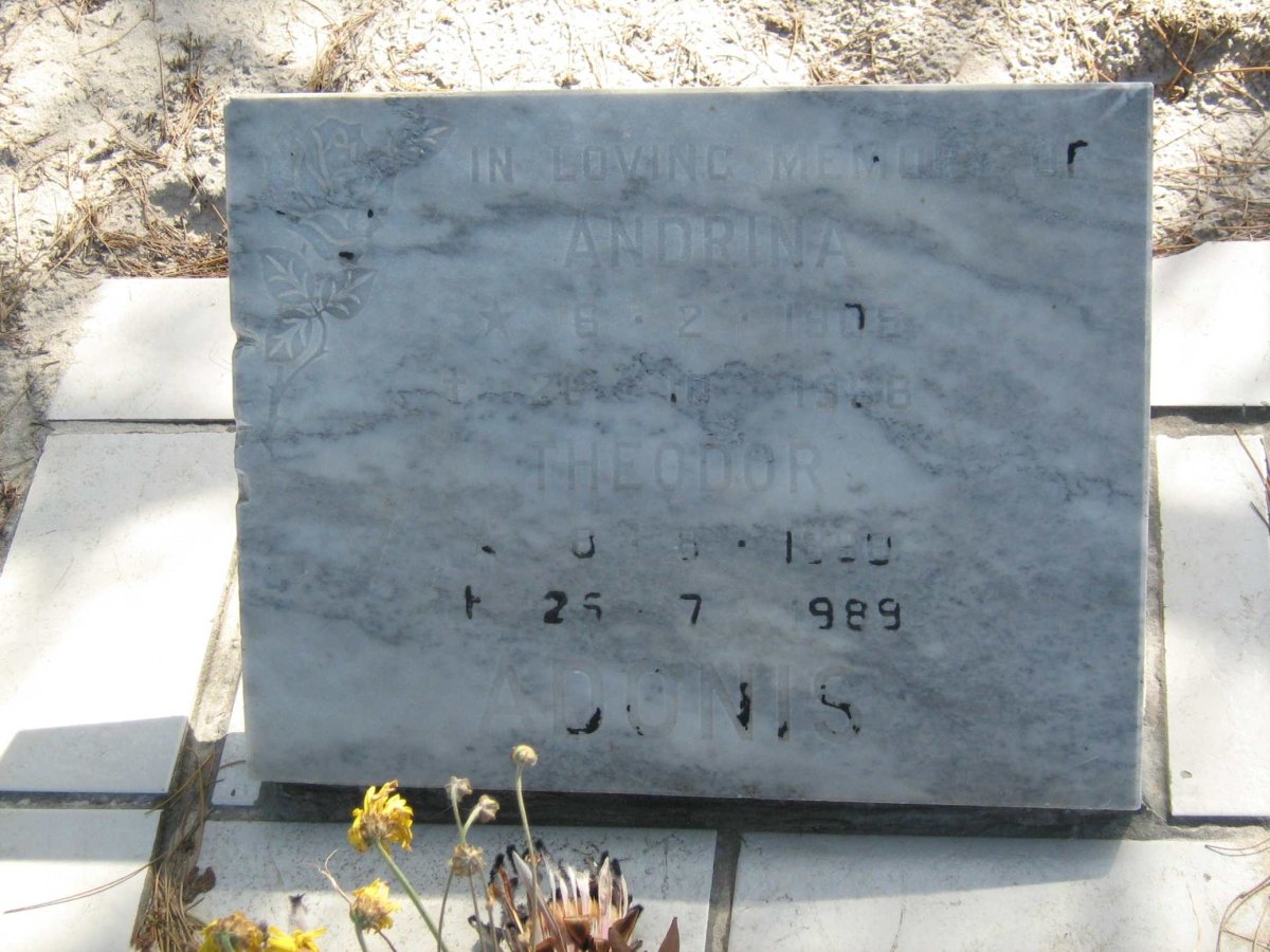 ADONIS Theodor 1890-1998 &amp; Andrina 1905-1988