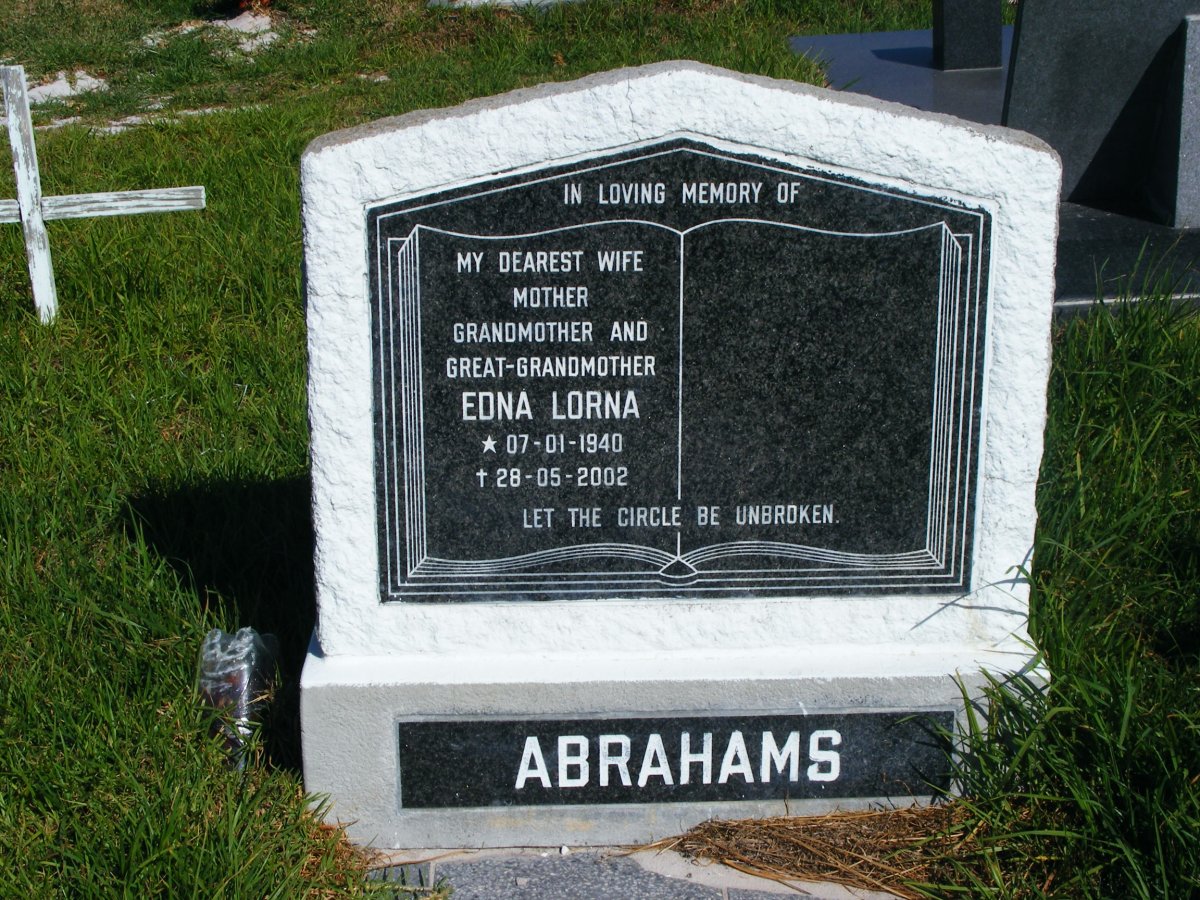 ABRAHAMS Edna Lorna 1940-2002