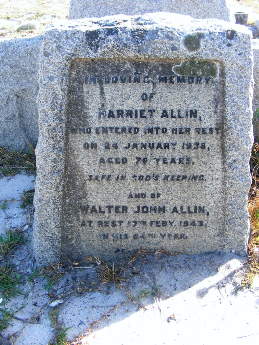 ALLIN Walter John -1943 &amp; Harriet -1936