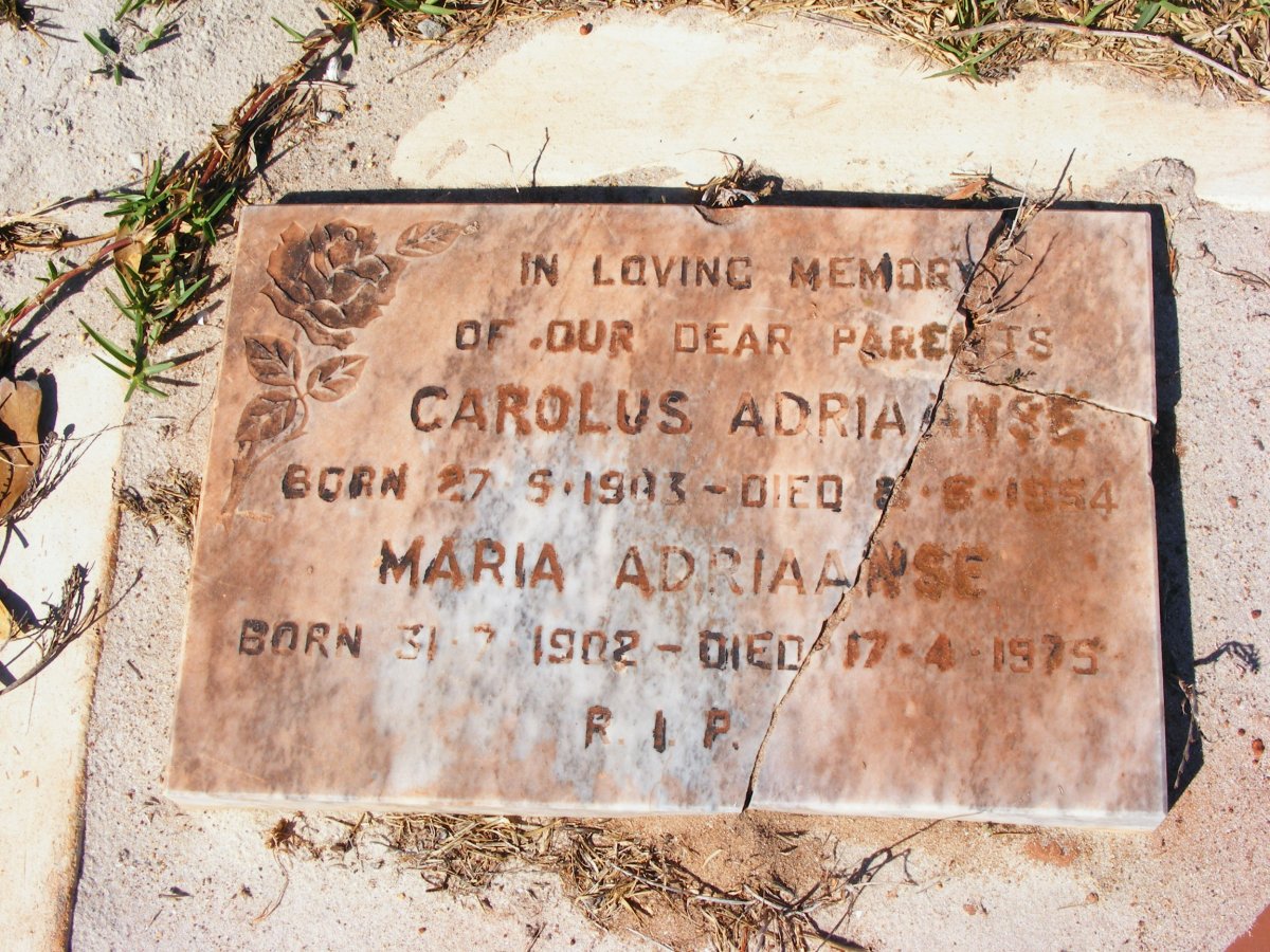 ADRIAANSE Carolus 1903-1954 &amp; Maria 1902-1975
