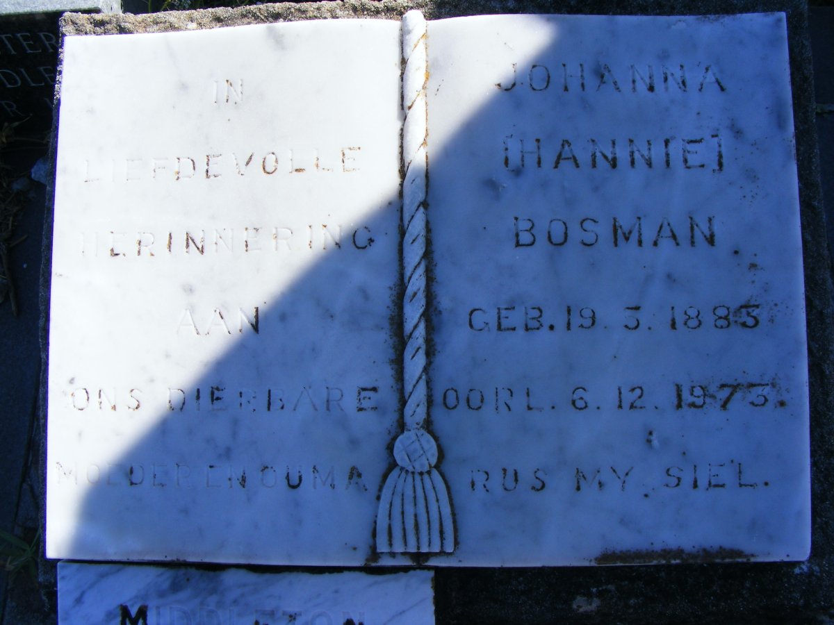 BOSMAN Johanna 1883-1973