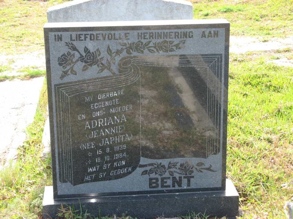 BENT Adriana nee JAPHTA 1939-1984